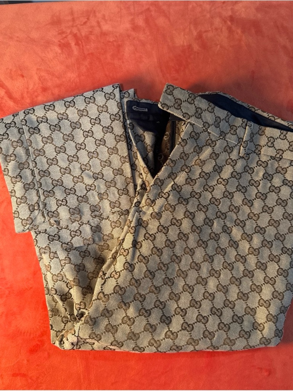 Gucci Beige/Brown Monogram Polo